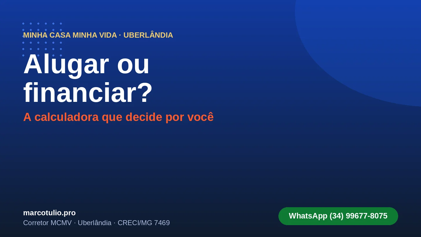 Calculadora: alugar ou financiar um imóvel em Uberlândia